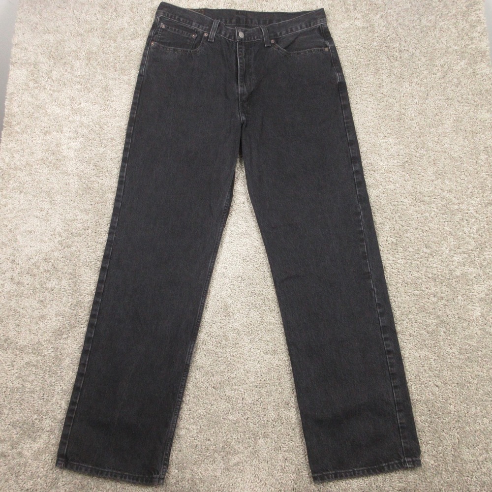 Levis Jeans Mens 33x32 (Tag 33x34) Black 565 Loose Straight‎ Baggy Denim Pants